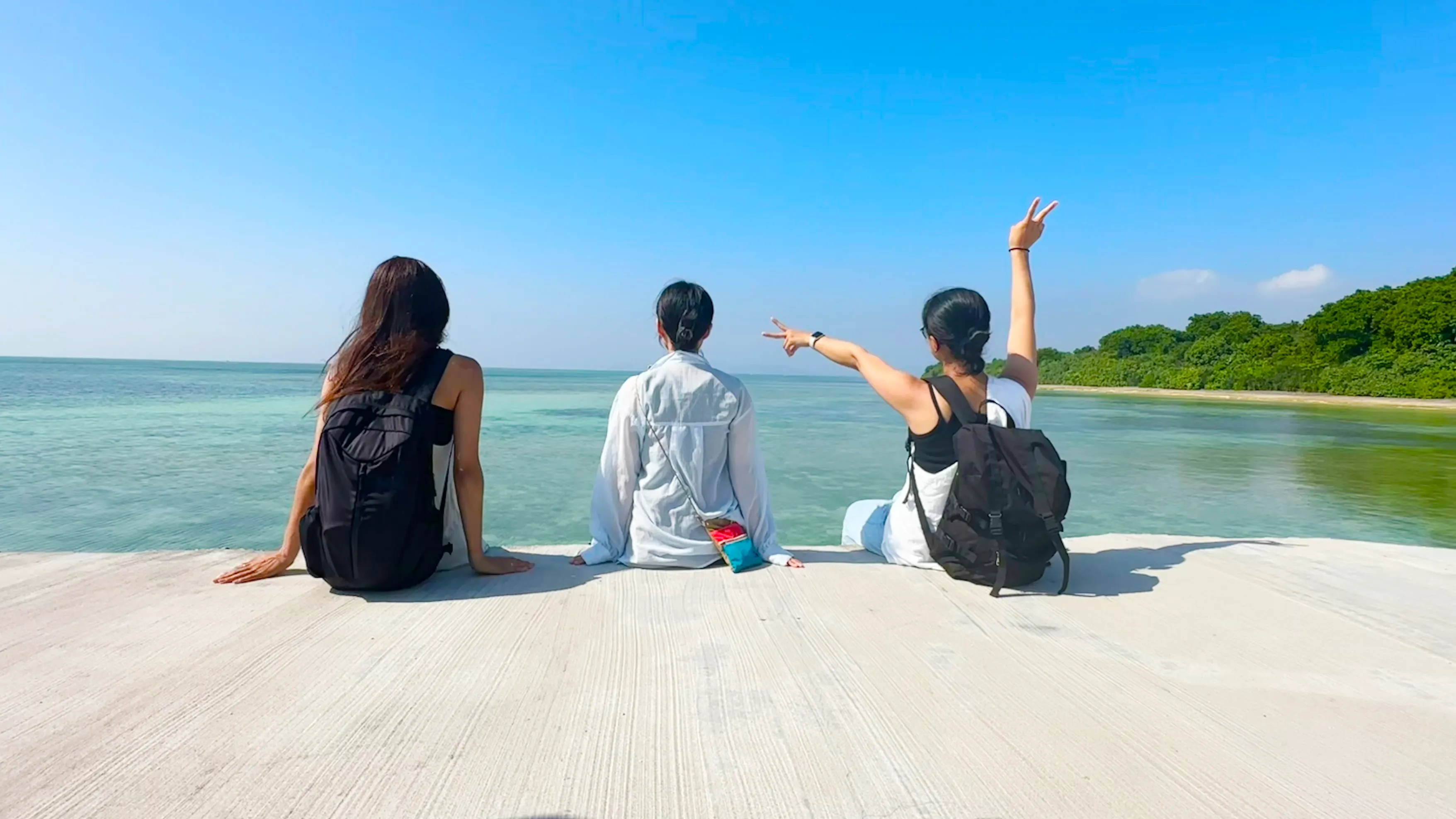 同僚とスリーショット